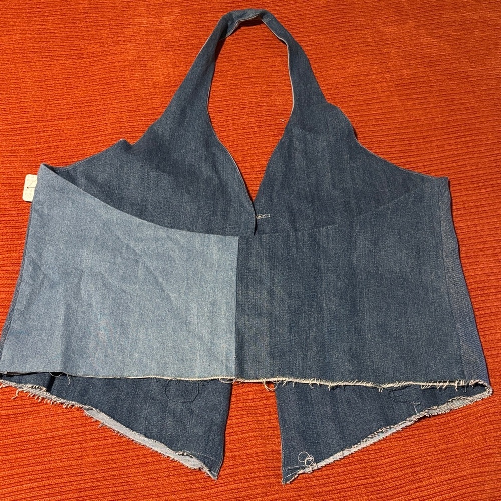 Free People Halter Denim Vest | XL - Picture 2 of 5